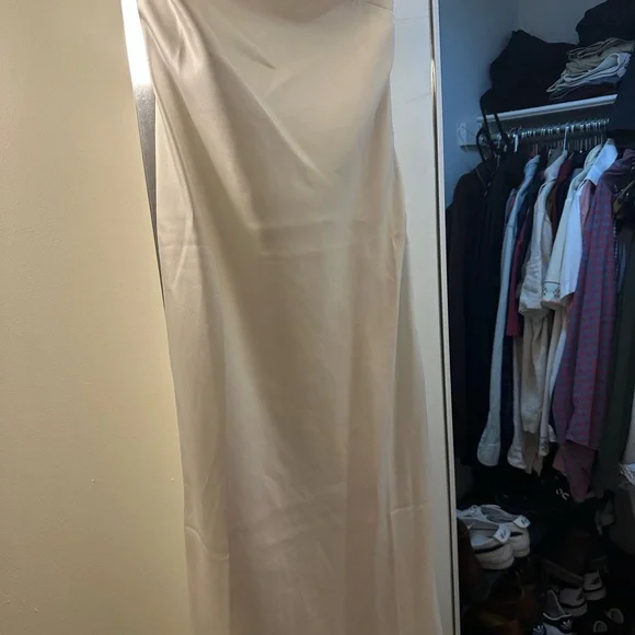 Sachin + Babi White Satin Midi Dress, Size 6 - Picture 3 of 5